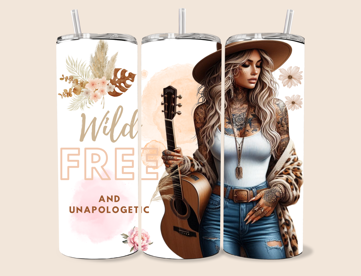 Wild and Free 20oz stainless steel Tumbler.