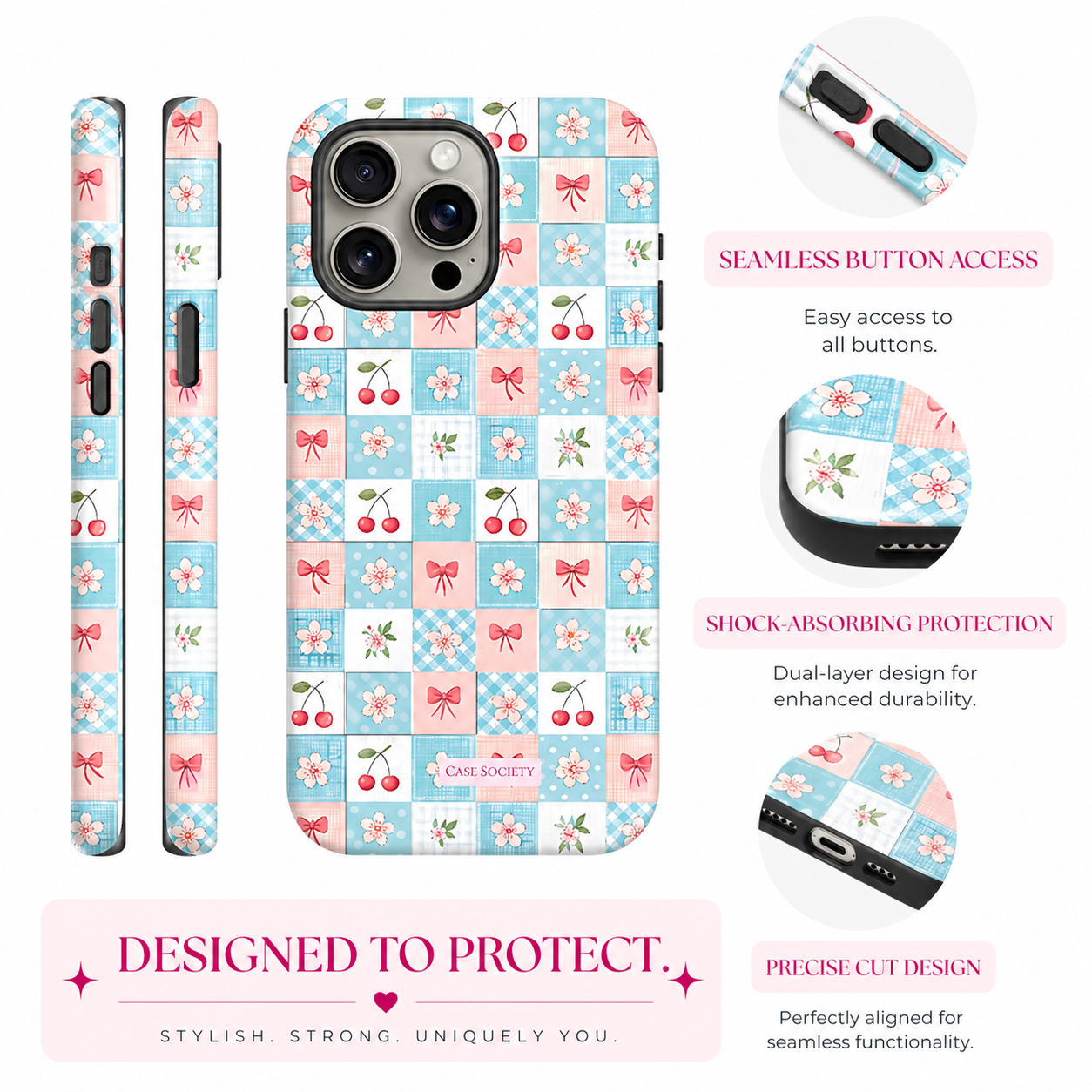 Cherry Check Tough Case