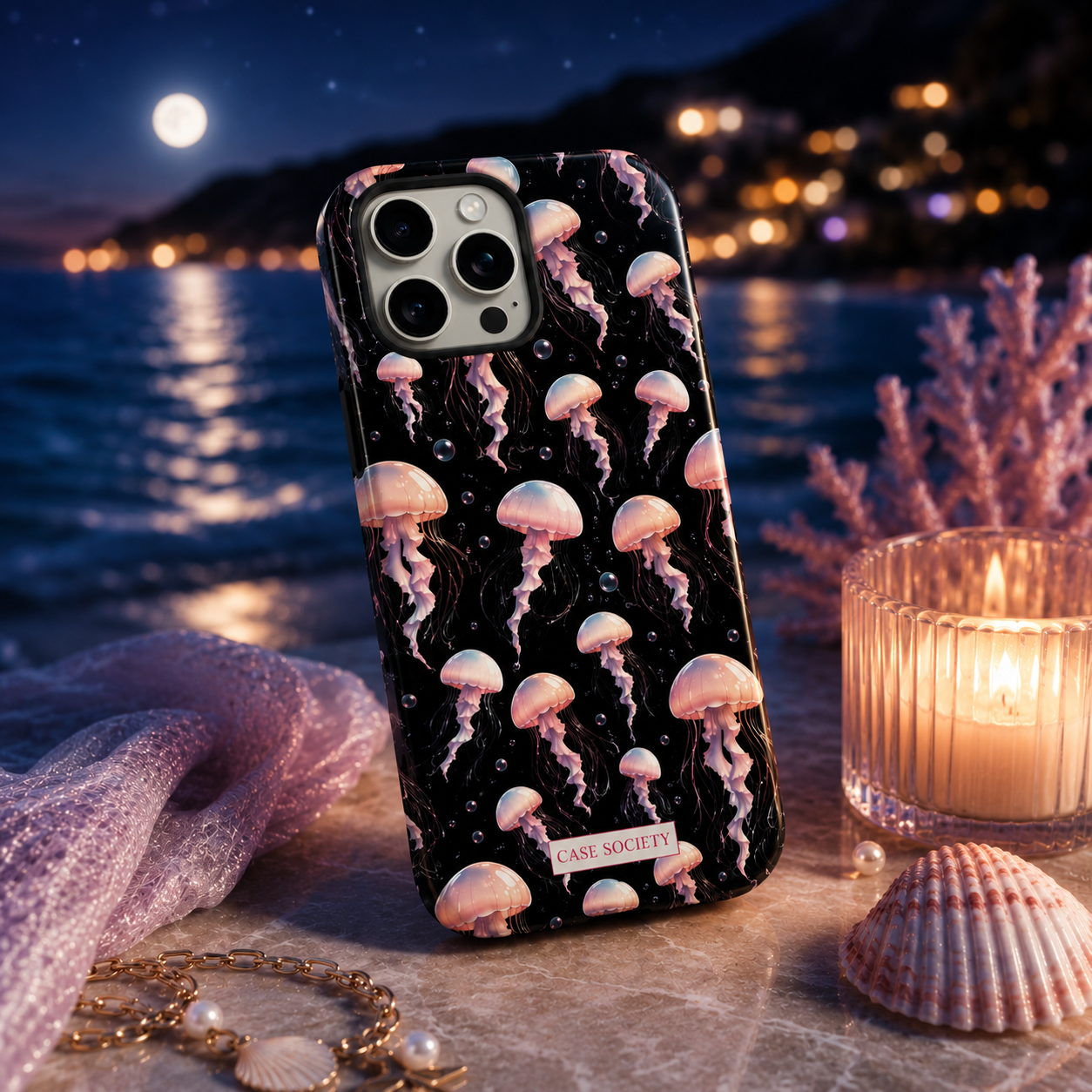 Moonlit Jelly iPhone Tough Case