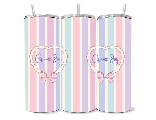 Choose Joy – Pastel Affirmation 20oz stainless steel Tumbler