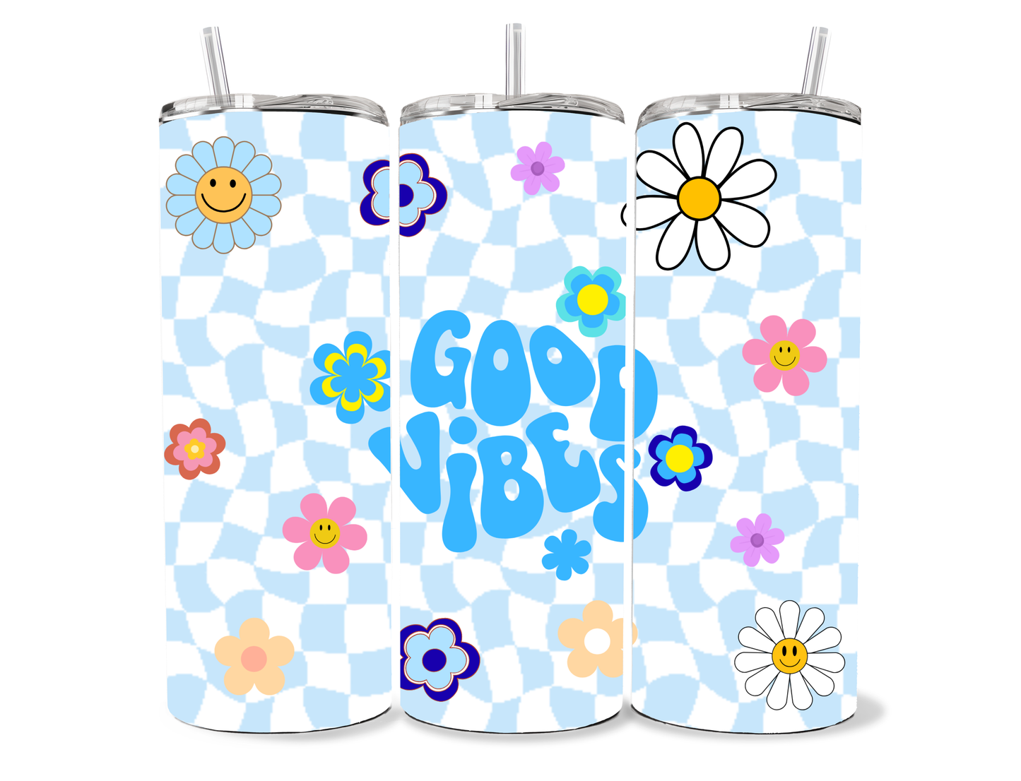 Good Vibes – Retro Floral, 20oz stainless steel Tumbler