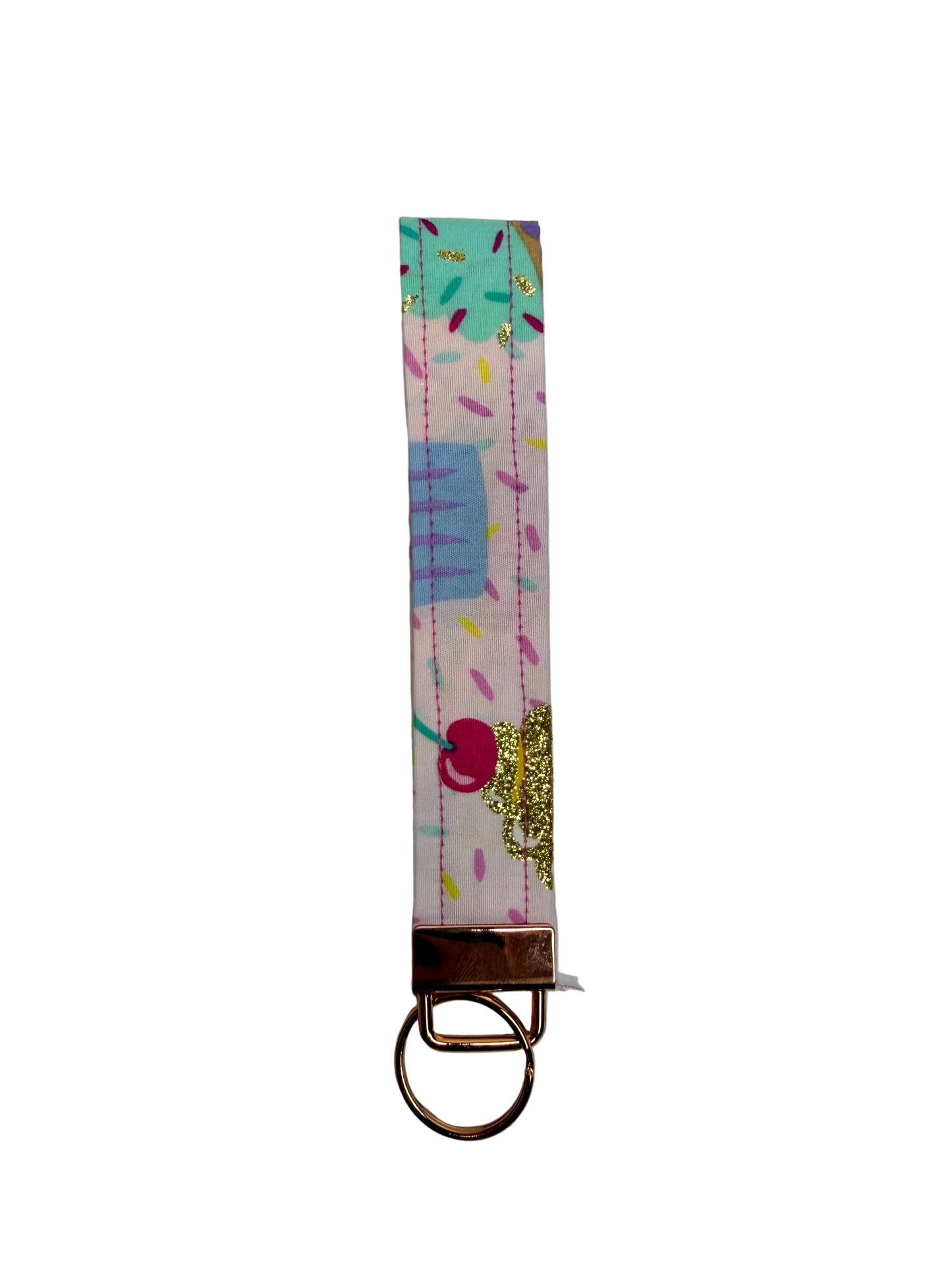 Handmade Fabric Wristlet Keychain
