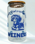 Easily Distracted by Weiners – 16oz Glass Can Cup