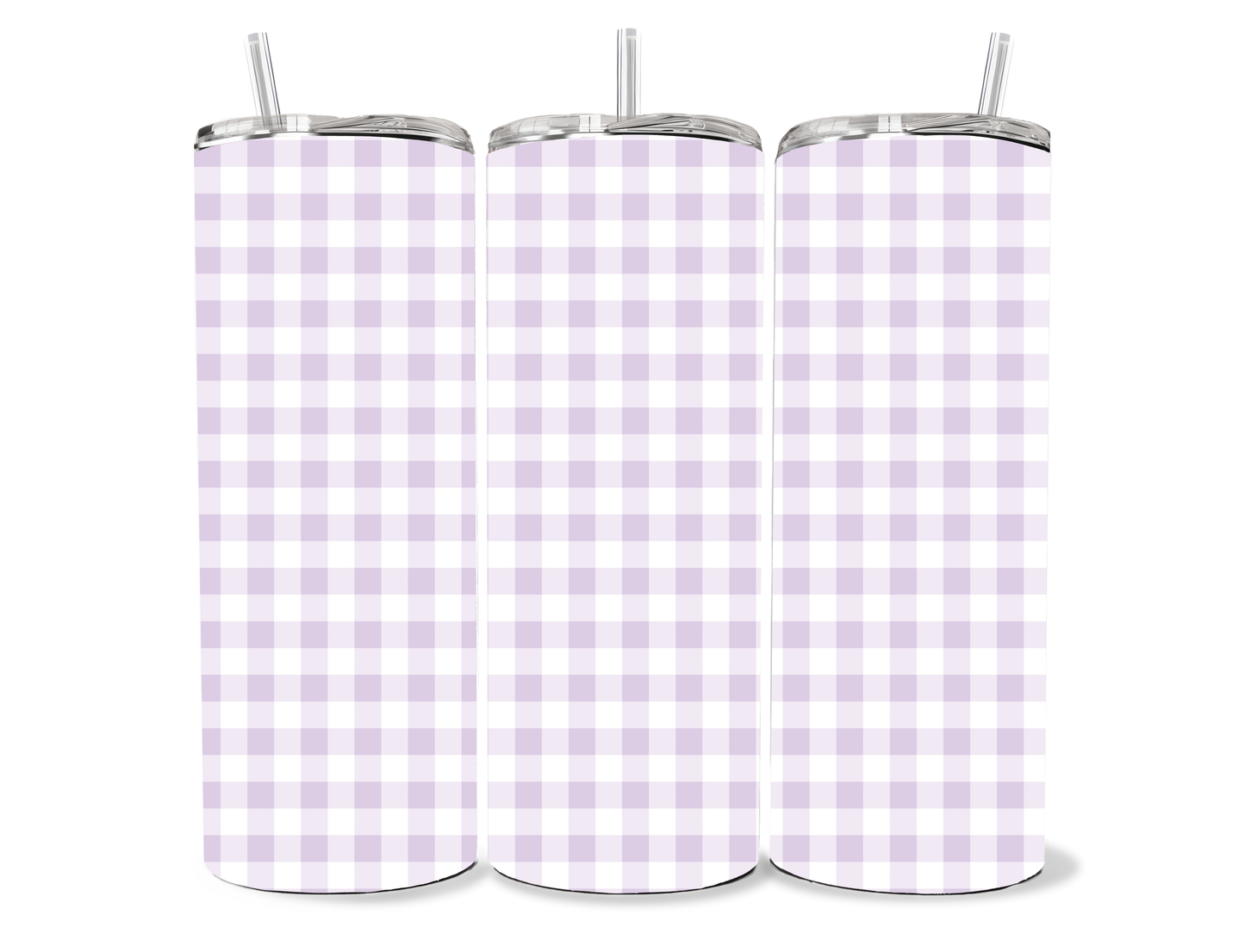 Pastel purple Gingham, 20oz stainless steel Tumbler
