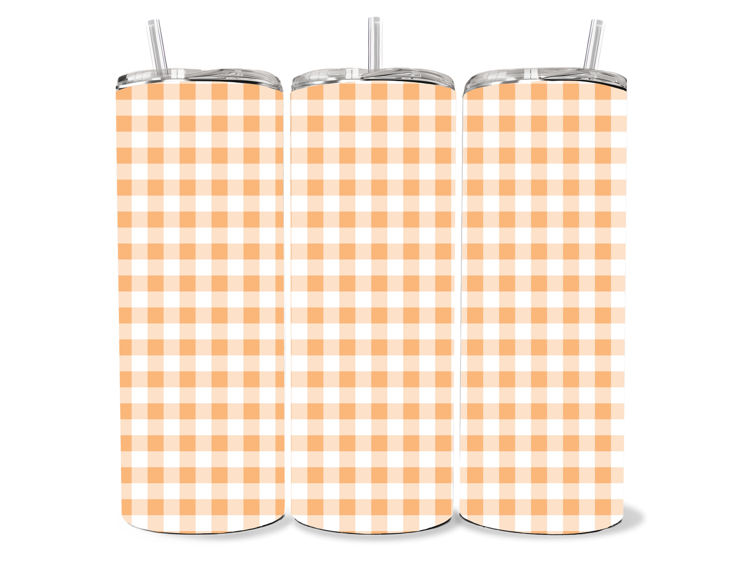 Pastel Orange Gingham, 20oz stainless steel Tumbler