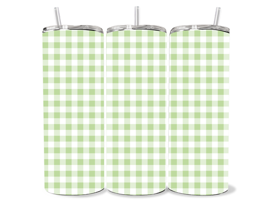 Pastel Green Gingham, 20oz stainless steel Tumbler