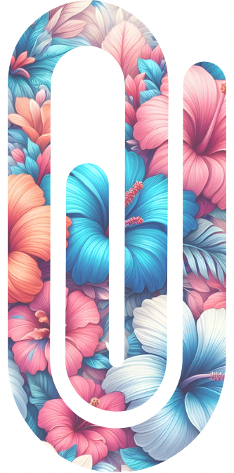 🌸 Jumbo Acrylic Paper Clip – Tropical Hibiscus