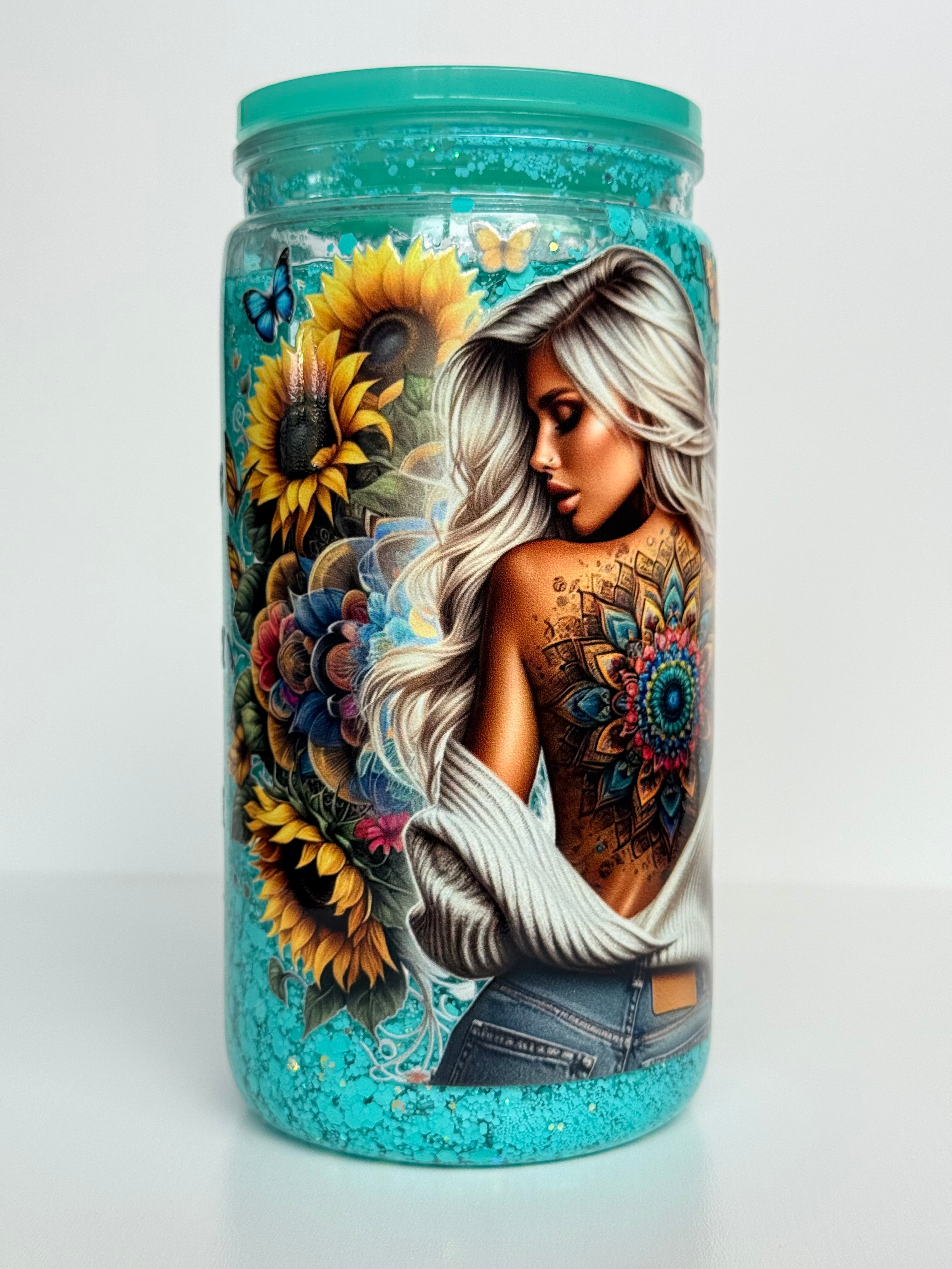 16oz Acrylic snow globe Tumbler