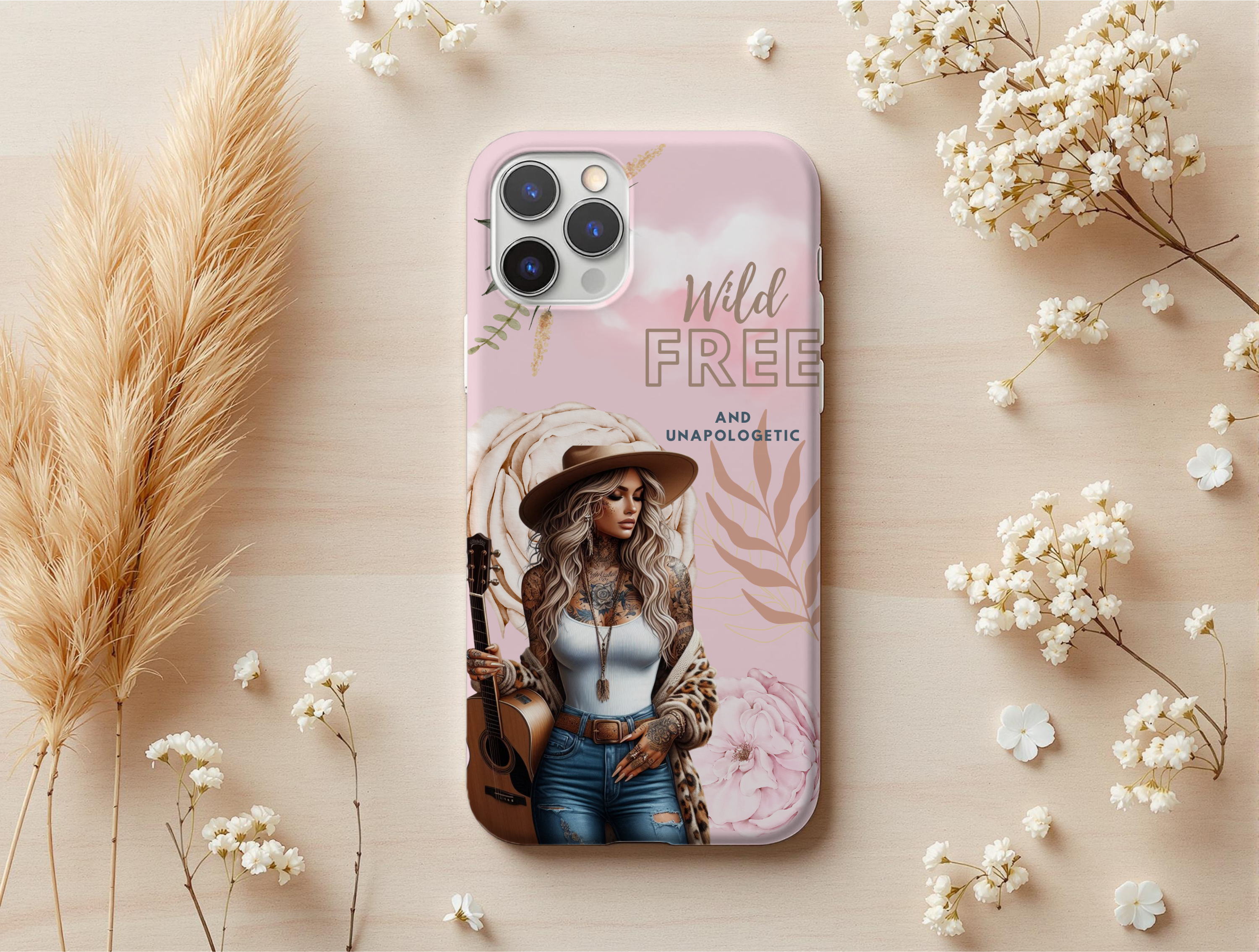 Wild and Free phone case sublimation digital download