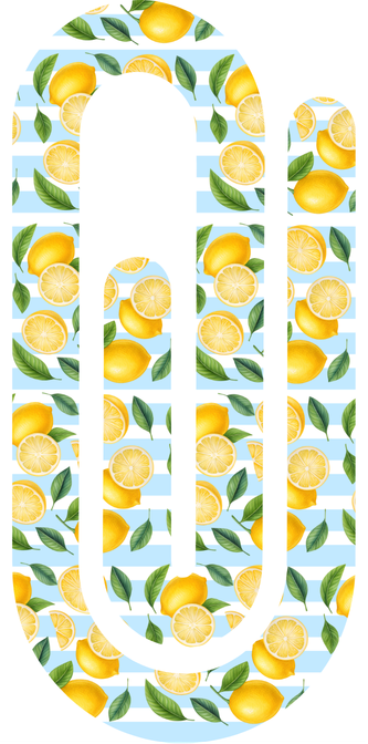 🍋 Lemon Stripe Acrylic Jumbo Paperclip